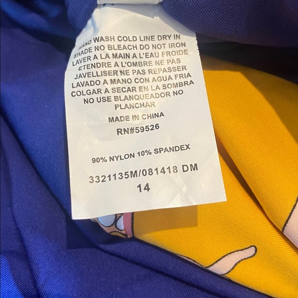 Trina Turk Breeze Ruffle Plunge One-Piece Swimsuit Size 14 - Picture 5 of 5